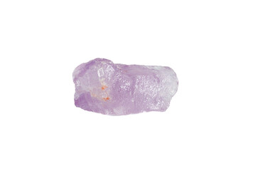 Amethyst mineral stone macro on white background