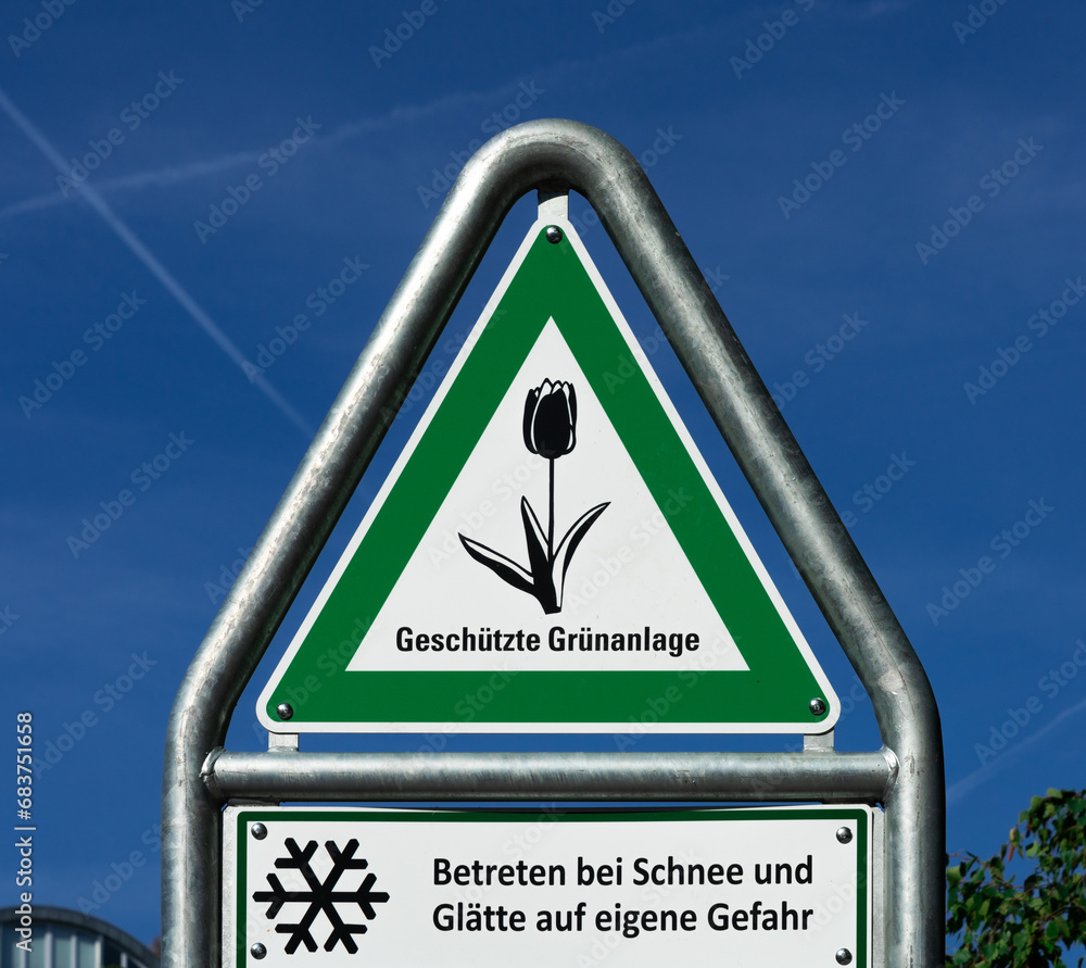 Poster geschützte grünanlage