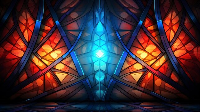 Stained glass window full colored