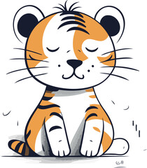 Cute tiger vector illustration of a tiger cartoon tiger