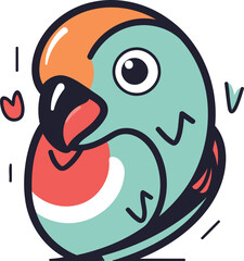 Cute cartoon parrot vector illustration cute parrot character