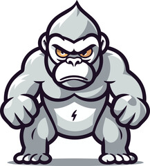 Angry gorilla cartoon mascot character vector illustration