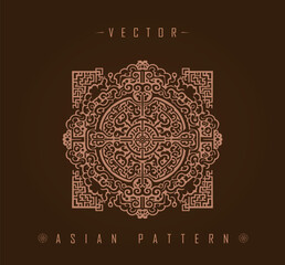 Traditional Geometric Asian Square Pattern