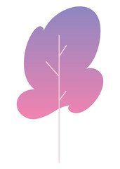 Flat minimal leaf of bush, shrub, tree, wild plant icon. Cartoon park or garden, spring landscape element. Environmental colorful isolated vegetation