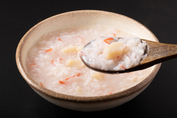ホタテ貝柱とカニカマのお粥