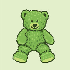Teddy Bear hand drawing cartoon style, cute and funny vector image