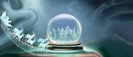 Merry Christmas and HappyNew Year Greeting Artwork in shaded artistic background