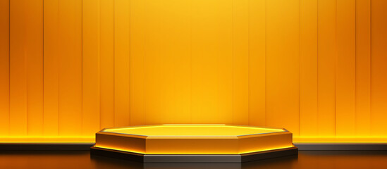 Yellow light round podium
