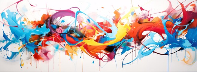 an abstract painting with several colors on a canvas, chaotic compositions, blink-and-you-miss-it detail, joyous figurative art
