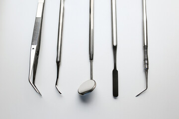 Dentist tools. Teethcare, dental health concept.