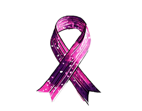 crossed pink ribbon