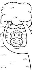 hand drawn illustration of a owl