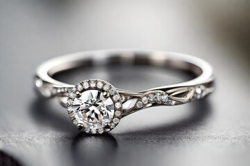 Close up view, A vintage-meets-modern engagement ring with a timeless appeal. 