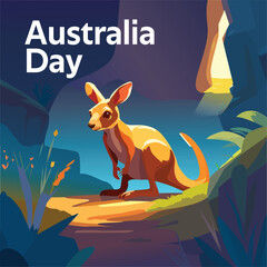illustration of a kangaroo for australian day