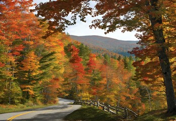 Obraz premium Autumn Aria: USA's Great Smoky Mountains in Fall Glory.