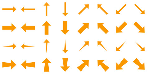 矢印　シンプル　黄色　オレンジ　アイコン　セット