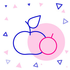 Line Apple icon isolated on white background. Excess weight. Healthy diet menu. Fitness diet apple. Colorful outline concept. Vector