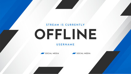 Offline twitch banner. Currently offline streaming background. Modern gaming stream overlay template. Vector illustration - obrazy, fototapety, plakaty