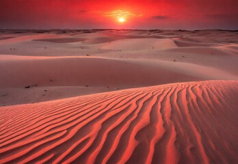 Crimson Crown: Brazil's Lençóis Maranhenses Dunes Sunset.