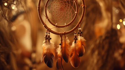 Intricate Native American Dream Catcher - obrazy, fototapety, plakaty