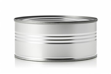 Steel can empty isolated on white