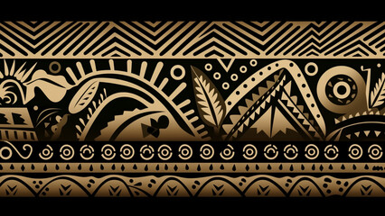 Authentic Tribal Patterns in Espresso Brown and Olive Drab
