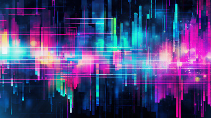 Digital Cyan and Electric Magenta Pixelation Modern Pattern