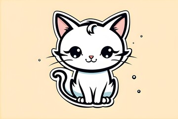 Cute white kitten for children Generative AI