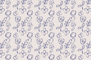 Illustration style seamless floral pattern.