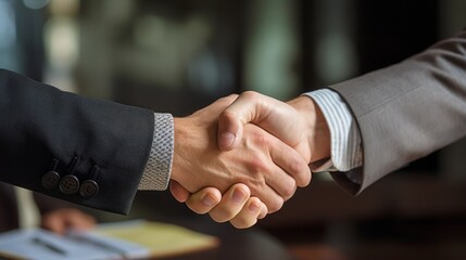 A businessman making a handshake