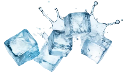 Fototapeten Flying melting ice cubes, cut out © Yeti Studio