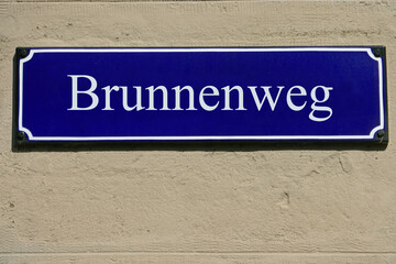 Emailleschild Brunnenweg