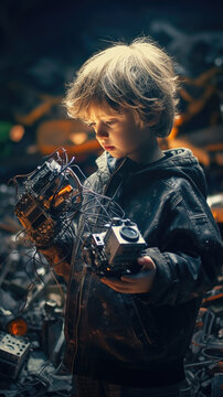 Cyberpunk Dystopia: Child of the Wasteland, Generative AI