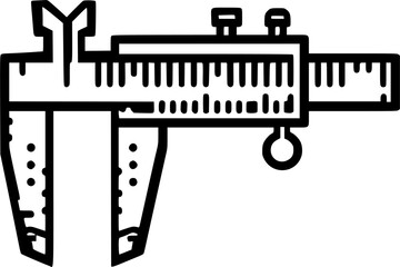 Vernier caliper scale vector icon. filled flat sign for mobile sign, symbol, vector, art
