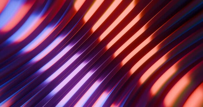 Abstract background featuring metallic wavy blue, purple, and orange gradients, business backdrop. Three separate clips with acceleration effect and elastic bounce effect