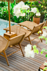 sun lounger wicker furniture swimming pool summer terrace pool furniture summer chill zone pool relax hotel resort 