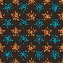 Botanical flower pattern. Seamless nature vector