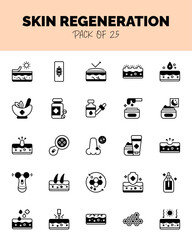 set of Skin Regeneration Lineal Fill Icons for logo & web. Vector illustration