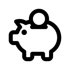 piggy bank line icon