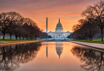 Historic Horizon: Washington D.C.'s National Mall at Sunrise.