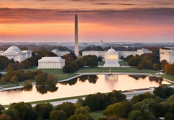 Historic Horizon: Washington D.C.'s National Mall at Sunrise.