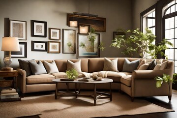 Capture the essence of a Bridgewater Sofa in a cozy, well-lit corner. 