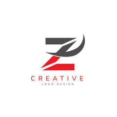 Creative Z Letter Logo Design with Swoosh Icon Vector.