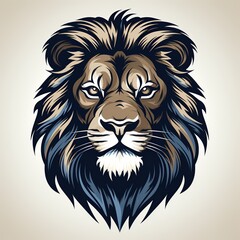 Obraz premium logo tattoo with a lion head on white background