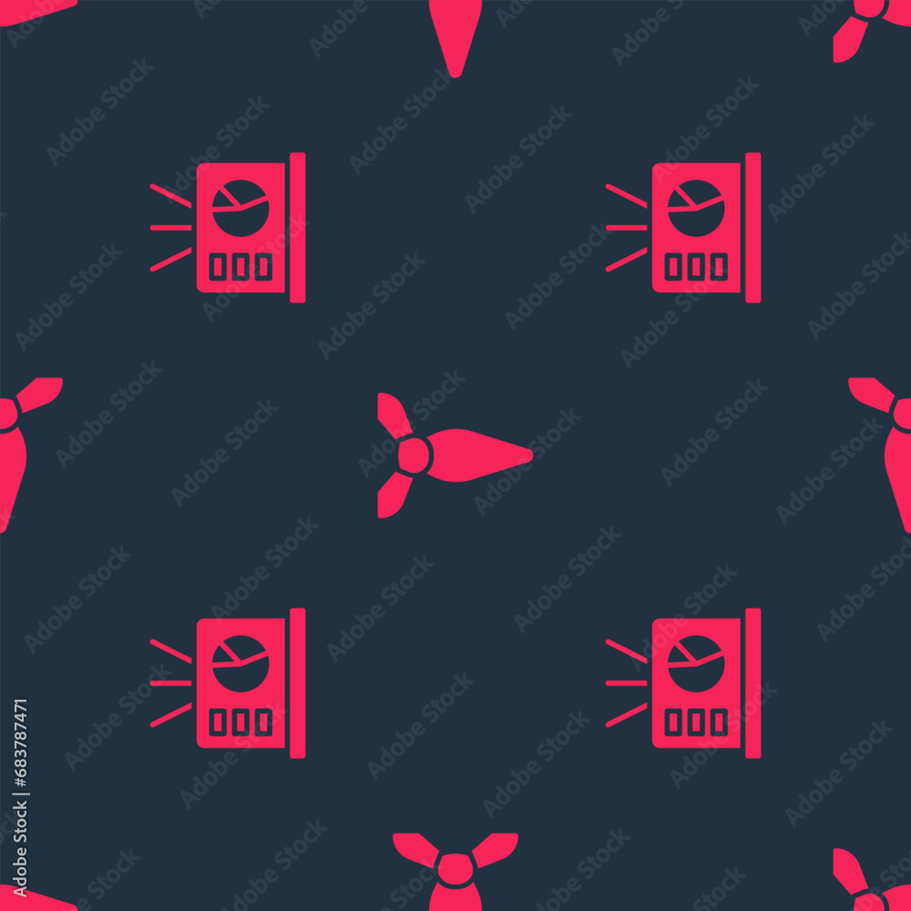 Poster set board with graph and tie on seamless pattern. vector