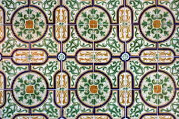Azulejo Tile on Wall of a Building in Aveiro, Portugal.
