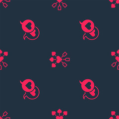 Fototapeta premium Set Heart in speech bubble and Amour with heart and arrow on seamless pattern. Vector