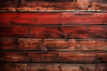 Naklejka premium Ruby Remembrance: Vintage Wooden Wall with Timeless Red Appeal - Generative AI
