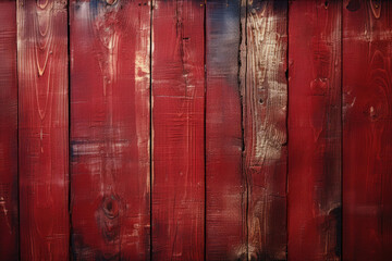 Rustic Red Revival: Aged Paint on Vintage Wooden Surface - Generative AI