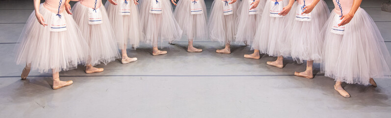 Closeup of ballerinas dancing